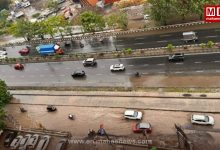 First Monsoon Showers Leave Punawale Waterlogged; Service Roads Flooded, Traffic Disrupted